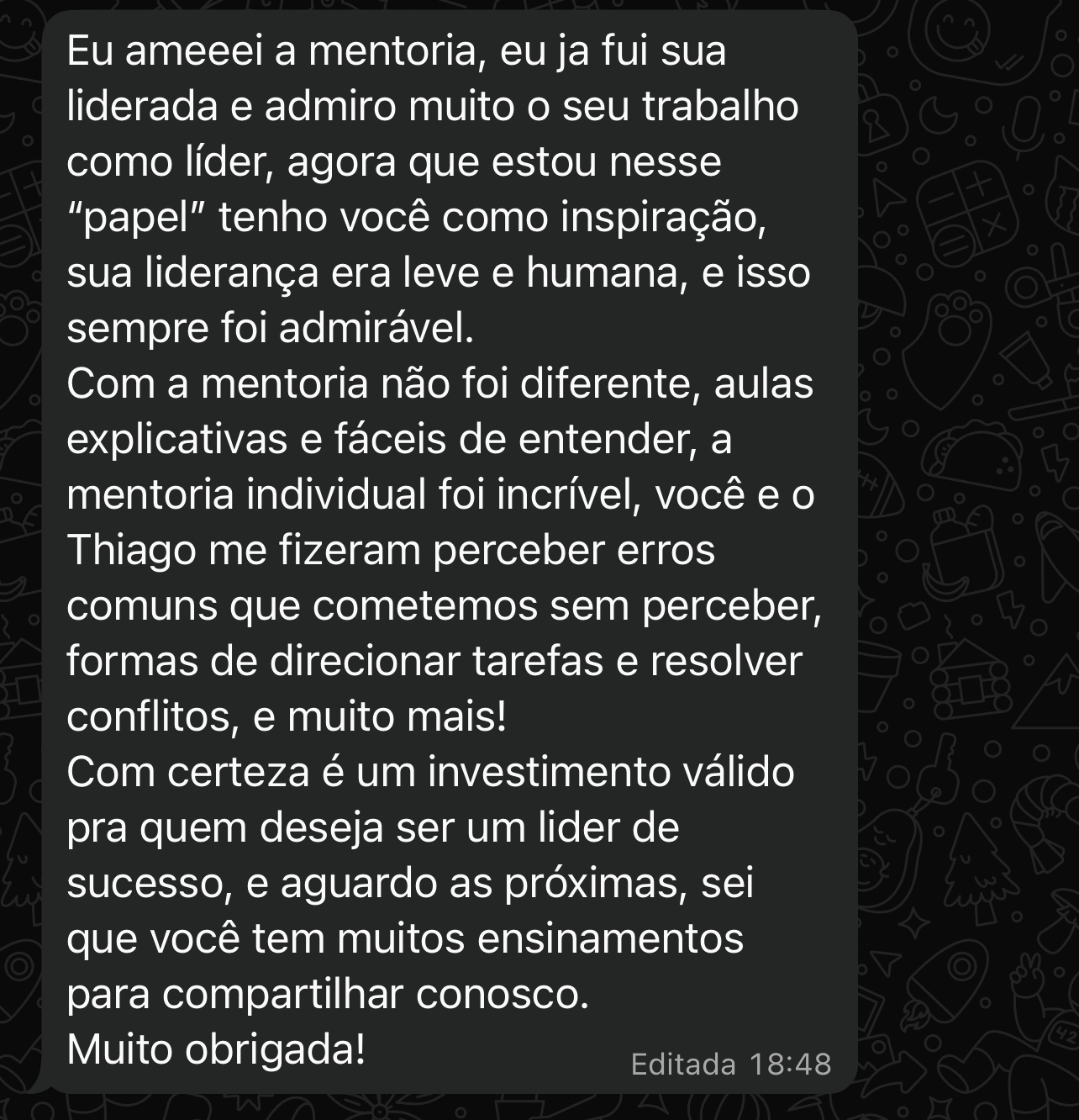 Depoimento de transformação