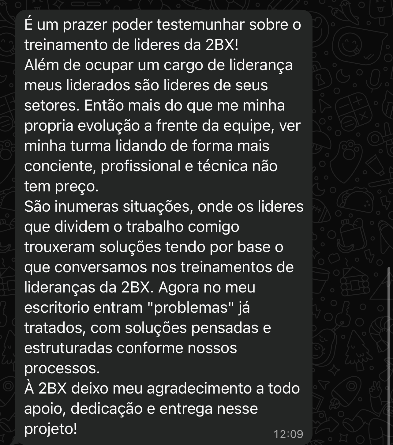 Depoimento de transformação
