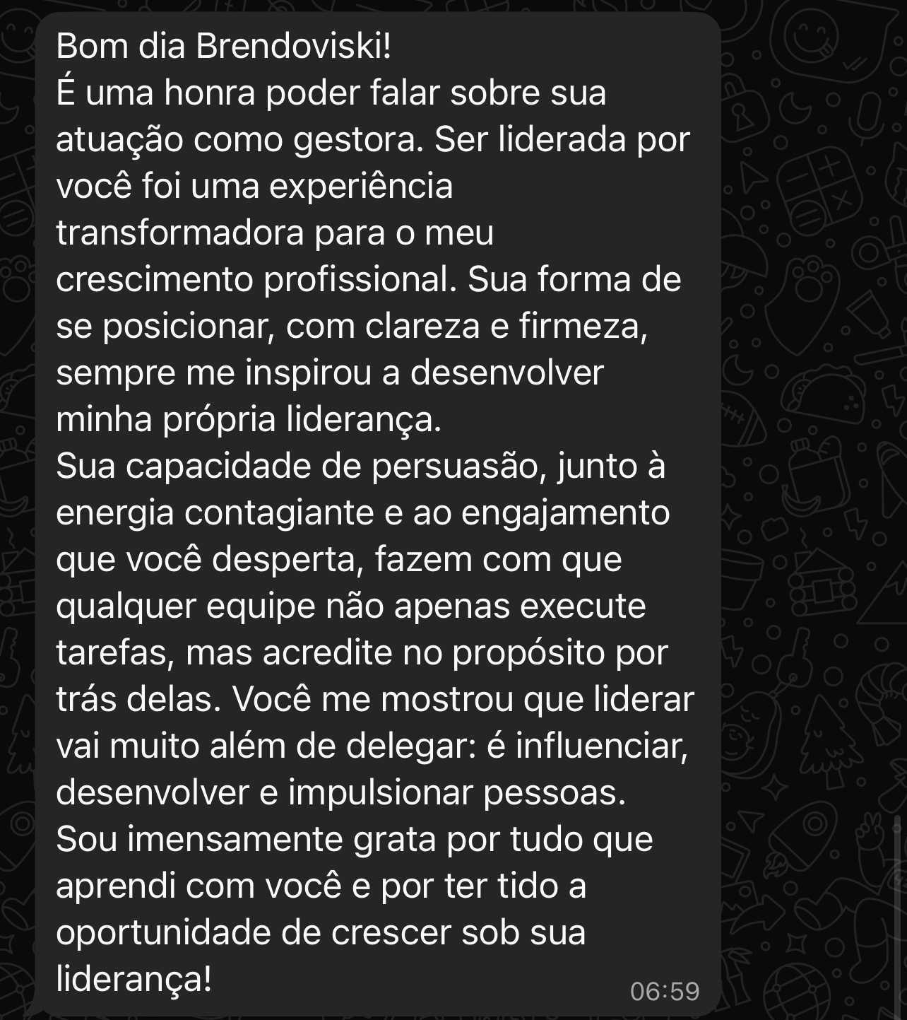 Depoimento de transformação