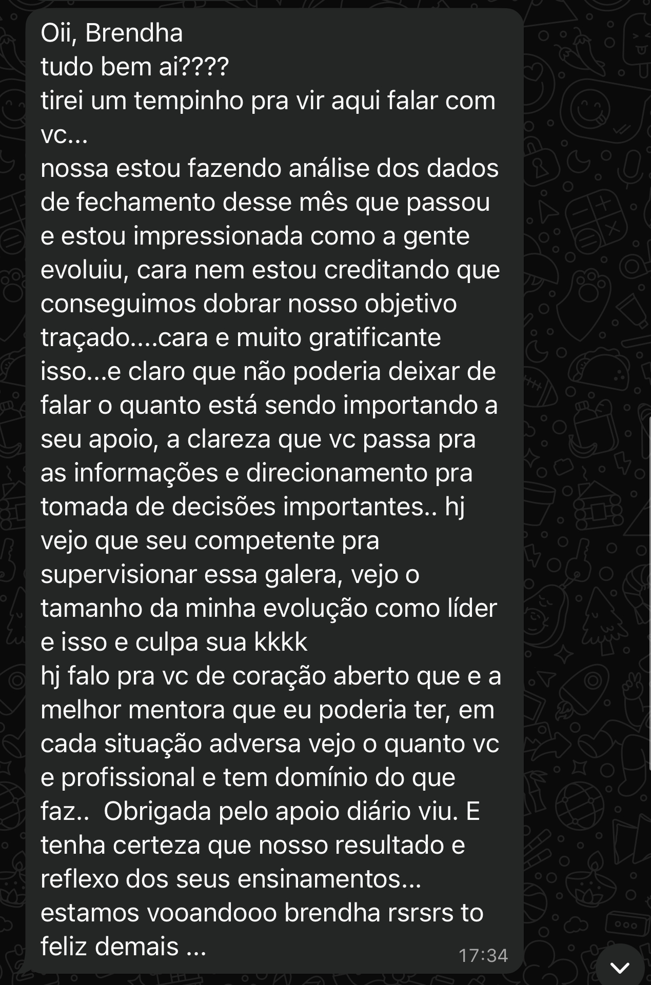 Depoimento de transformação