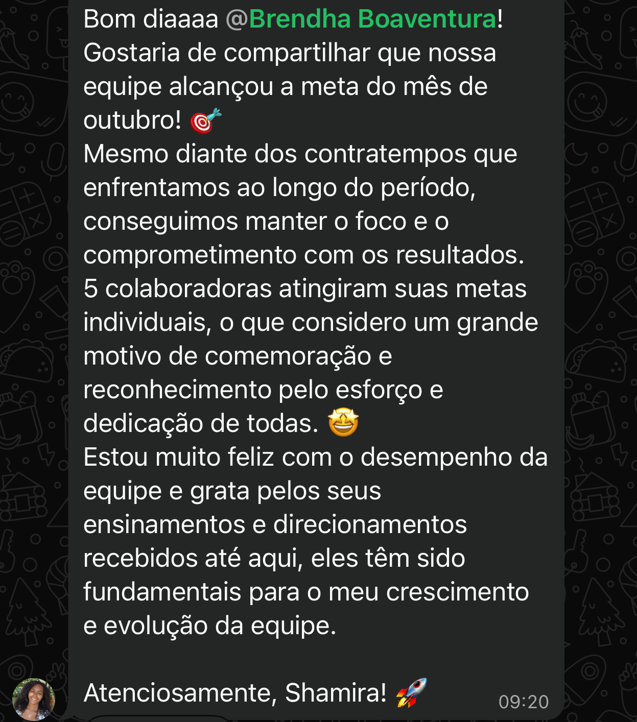 Depoimento de transformação