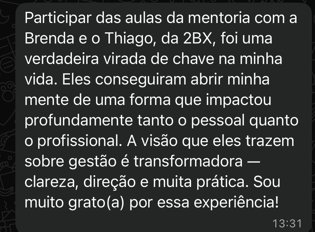 Depoimento de transformação
